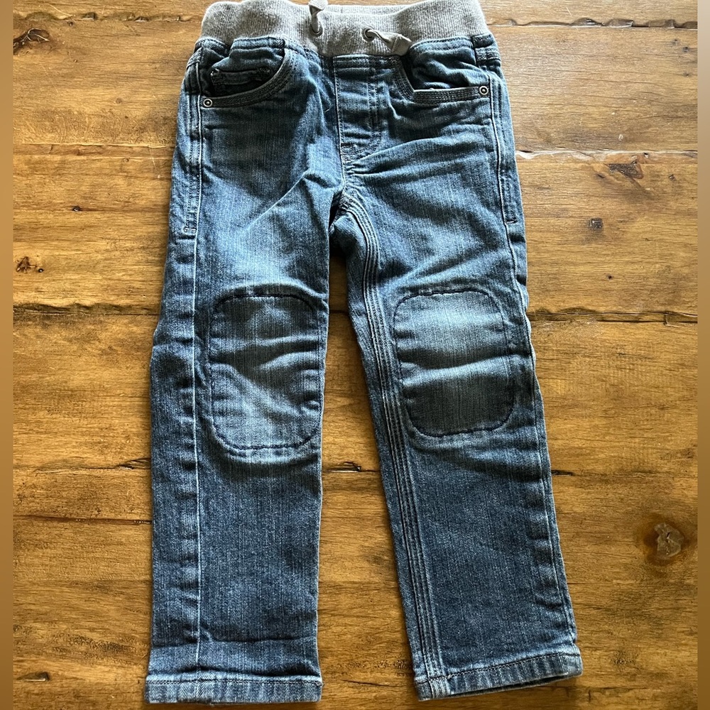 Hanna Andersson Pull-On Double Knee Slim Jeans medium wash size 3